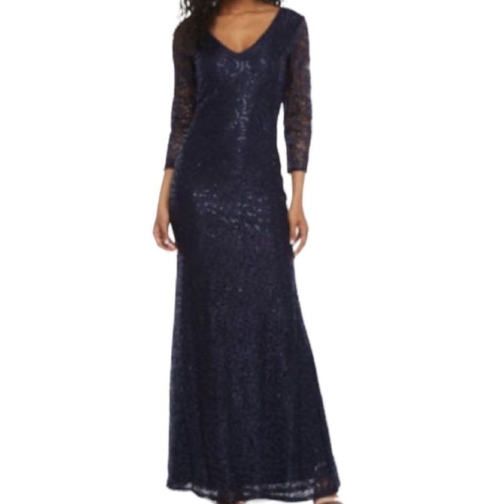 Blu Sage Navy Gown Size 8 NWT